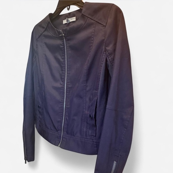 Athleta Women's XS Navy Blue Athleisure Bomber Utility Zip Jacket - Picture 6 of 7